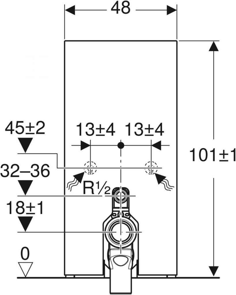 Monolitický sanitární modul pro stojaté - 131.002.JK.5