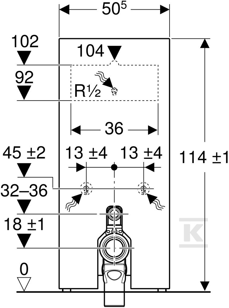 Sanitární modul Monolit pro stojaté WC, - 131.033.SI.5