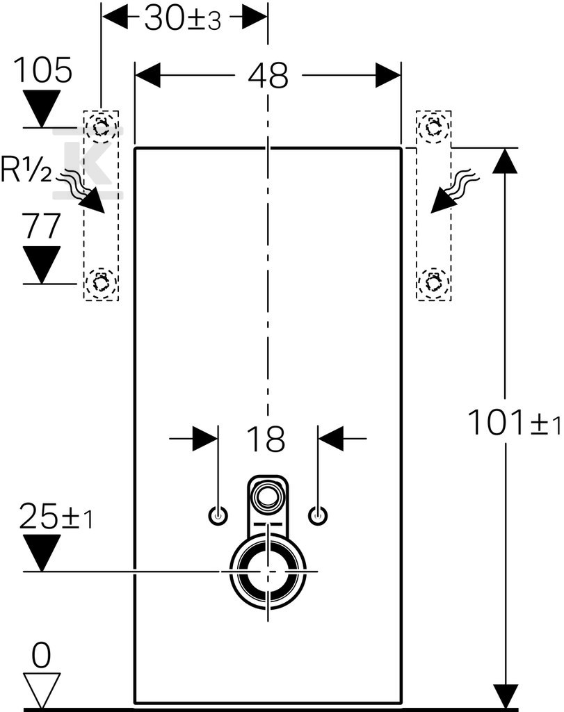 Monolitni sanitarni modul za zidni VC, - 131.022.JK.5