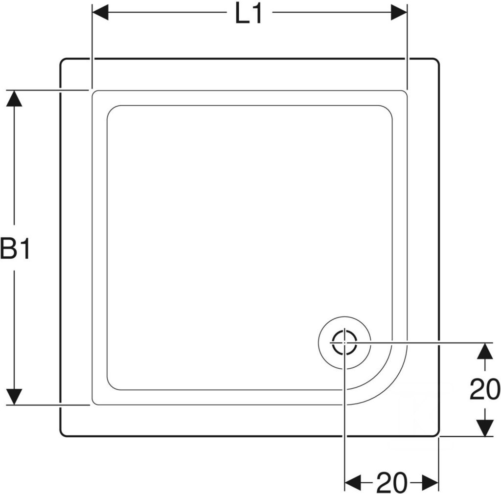 Erste quadratische Duschwanne 80 cm - XBK1680000