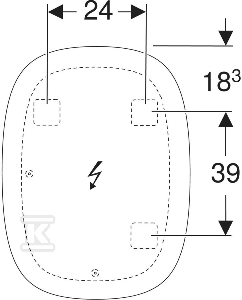 Option Oval Podświetlane lustro, B60cm, - 502.800.00.1