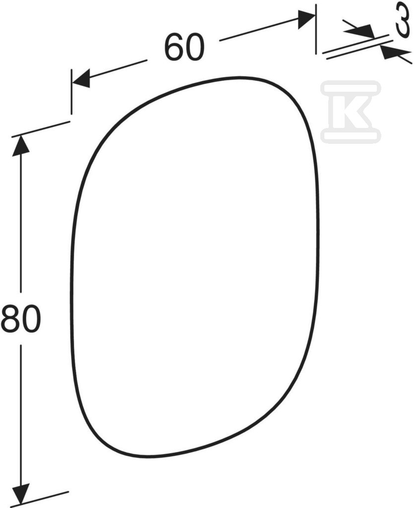 Option Oval Podświetlane lustro, B60cm, - 502.800.00.1