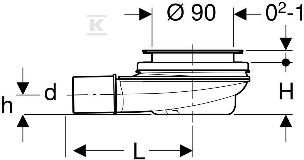 Lefolyókészlet zuhanytálcákhoz, d90, - 150.583.21.1