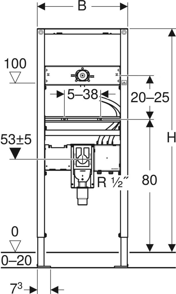 Duofix rám pro umyvadlo, H112, pro - 111.561.00.1