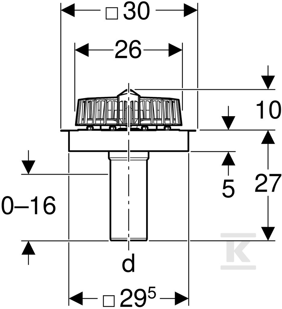 Wpust dachowy DN90 z kołnierzem - 359.098.00.1