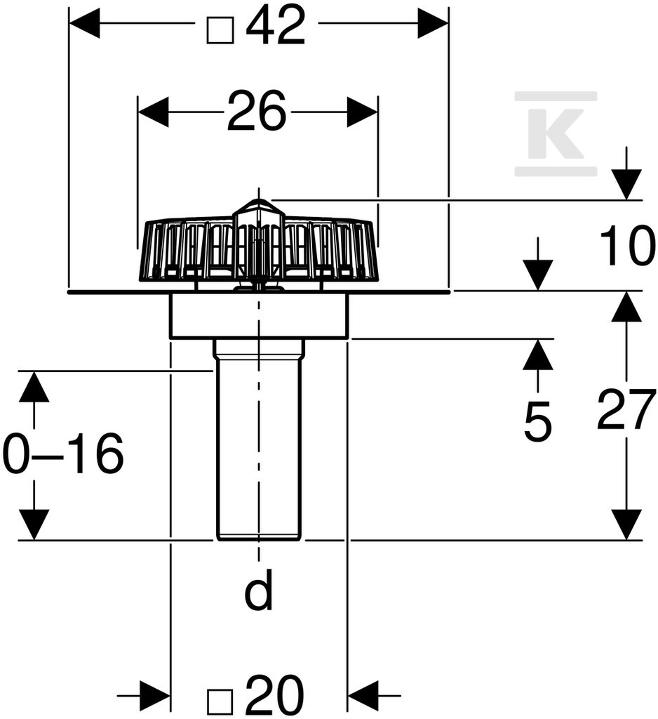 Wpust dachowy DN90 z kołnierzem - 359.099.00.1