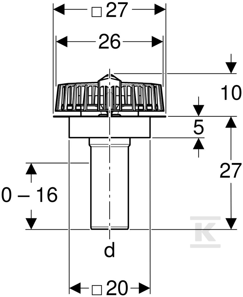 Wpust dachowy DN90 z kołnierzem - 359.100.00.1