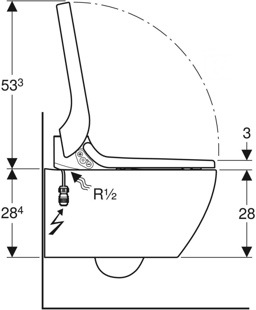 Toalet uređaj sa AkuaClean Tuma Comfort - 146.292.FW.1