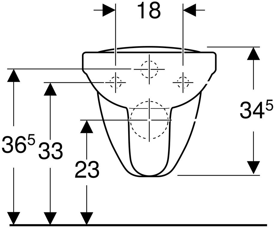 Wall-hung Vitalis toilet, funnel, - 201500000