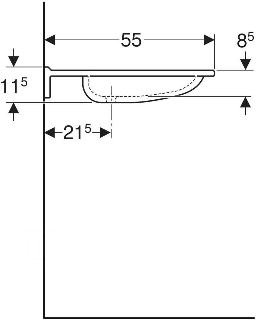 Umywalka Publica 70x55 cm, z - 402170016