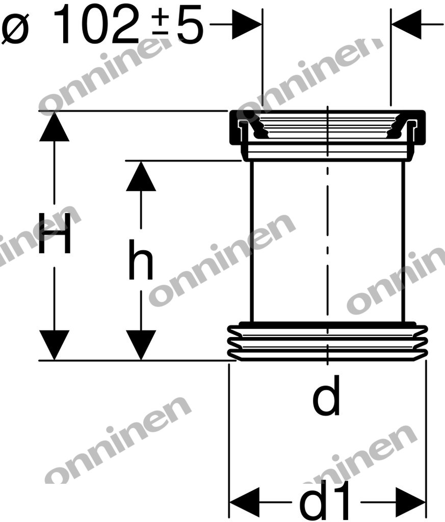 Connection nozzle for the drain for - 152.400.16.1