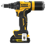 Nitownica Akumulatorowa DEWALT XR 18V bezszczotkowa, Siła 10kN, Nity 2.4-4.8mm, 2 akumulatory 2.0Ah, ładowarka i kufer TSTAK DCF403D2GT-QW