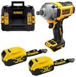 Klucz Udarowy DEWALT XR 18V bezszczotkowy 1/2", moment 813Nm, 2 akumulatory 5.0Ah, ładowarka i kufer w kolorze Czerwonym DCF891P2LRT-QW