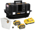 Акумуляторний пилосос XR FLEXVOLT 54V класу M, з двома акумуляторами 6.0Ah, зарядним пристроєм та валізою TSTAK