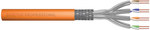 Telecommunication cable S/FTP Cat.7 4x2xAWG23/1, CPR: Dca, copper wire, LSZH, 500m, orange