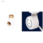 Grzałka grzejnikowa Onnline MOA 300W biała RAL 9016, kabel spiralny z wtyczką (biały 1,5m) z trójnikiem GZ 1/2"-GW 1/2"-GW 1/2", RAL 9016