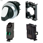 Przełącznik podświetlany biały 3 położenia bez samopowrotu 24V + łącznik mocujący + element stykowy 1Z + dioda LED biała U=24V