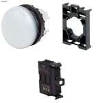 Lampka sygnalizacyjna płaska biała 24V + łącznik mocujący + dioda LED biała U=24V