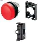 Lampka sygnalizacyjna płaska czerwona 230V + łącznik mocujący + dioda LED czerwona U=230V
