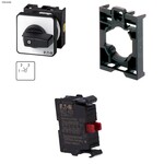 Przycisk bezpieczeństwa 45mm z mech. sygn. działania odblokowanie przez obrót + łącznik mocujący + element stykowy 1R