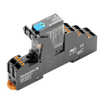 Moduł przekaźnikowy, 24 V DC, Zielona dioda LED, 2 zestyk przełączny (AgSnO), 250 V AC, 5 A, PUSH IN, DRIKITP 24VDC 2CO LD/PB