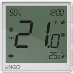 Temperature controller Internet, ENGO EONEBATW surface-mounted, daily, ZigBee, white, rechargeable