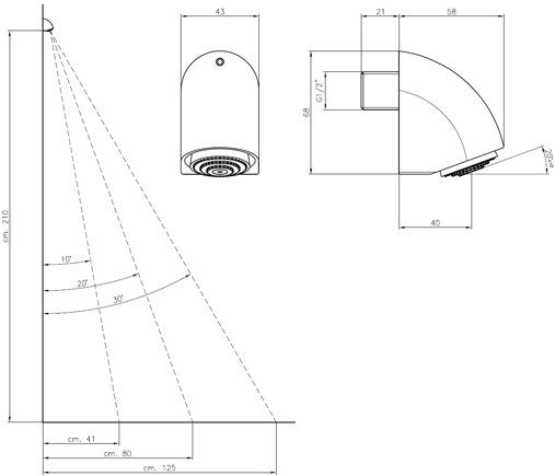 Vandal-proof shower head with tilt - FAN6000