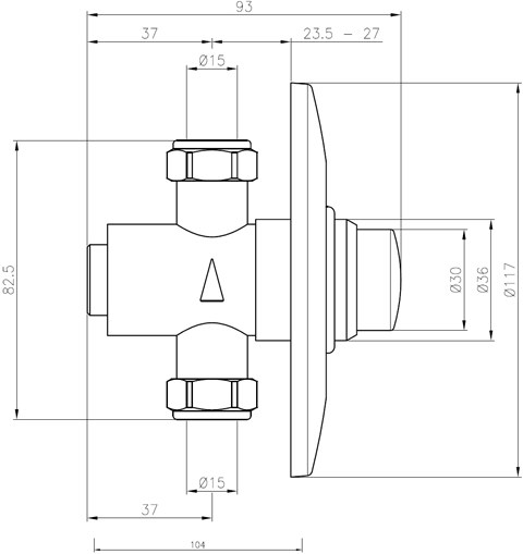 Urinal, time, flush-mounted valve - FAN9005U