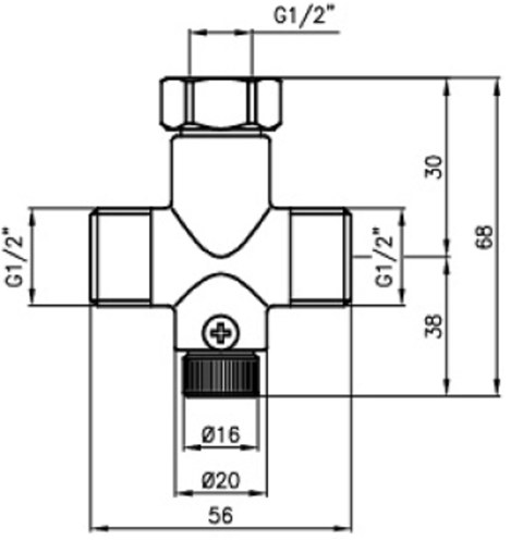 Mechanical water mixer, under the basin - FAN9020