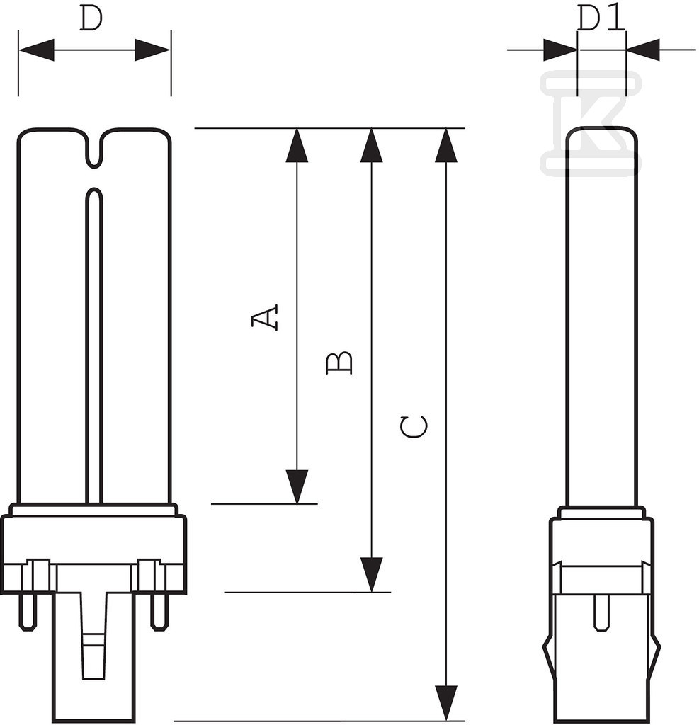 Compact fluorescent lamp with a flat - 927935684011