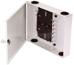 Wall-mounted fiber optic distribution cabinet (24 x SC simplex) with lock (tray included)