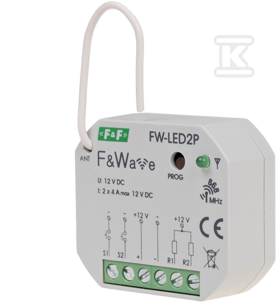 Двоканальний радіодрайвер LED 12V - PDT - FW-LED2P