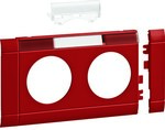 Maskownica 2-krotna z polem opisowym ABS bezhalogenowy czerwony