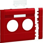 Maskownica 2-krotna z polem opisowym ABS bezhalogenowy 120 mm czerwony