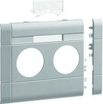 Maskownica 2-krotna z polem opisowym ABS bezhalogenowy 120 mm jasnoszary