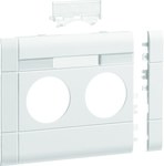 Maskownica 2-krotna z polem opisowym ABS bezhalogenowy 120 mm biały