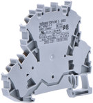 Double deck terminal block Through / straight terminal block L/L without marker support for Ex e II applications for 35 x 15 and 35 x 7.5 TS busbars 2.5 mm² Push-in CAGE CLAMP® 2.50 mm² gray