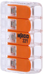 COMPACT installation coupler for all types of conductors maximum 4 mm² 5-wire with levers housing color transparent ambient temperature maximum 85 ° C (T85) 4.00 mm² transparent