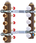 Manifold ONNLINE 1 "for underfloor heating with valves for actuators, M30 thread and flow meters - 5 circuits