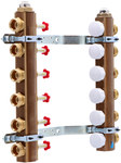 Manifold ONNLINE 1 "for underfloor heating with valves for actuators, M30 thread and flow meters - 6 circuits