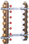 Manifold ONNLINE 1 "for underfloor heating with valves for actuators, M30 thread and flow meters - 7 circuits