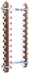 Manifold ONNLINE 1 "for underfloor heating with valves for actuators, M30 thread and flow meters - 12 circuits