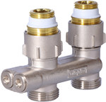 Straight piece crossing flow D1/50, with shut-off - nickel plated