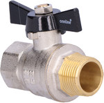 Ball valve DN20, PN40, internal-external thread 3/4", with butterfly lever, gland, full bore, reinforced type V17, ONNLINE