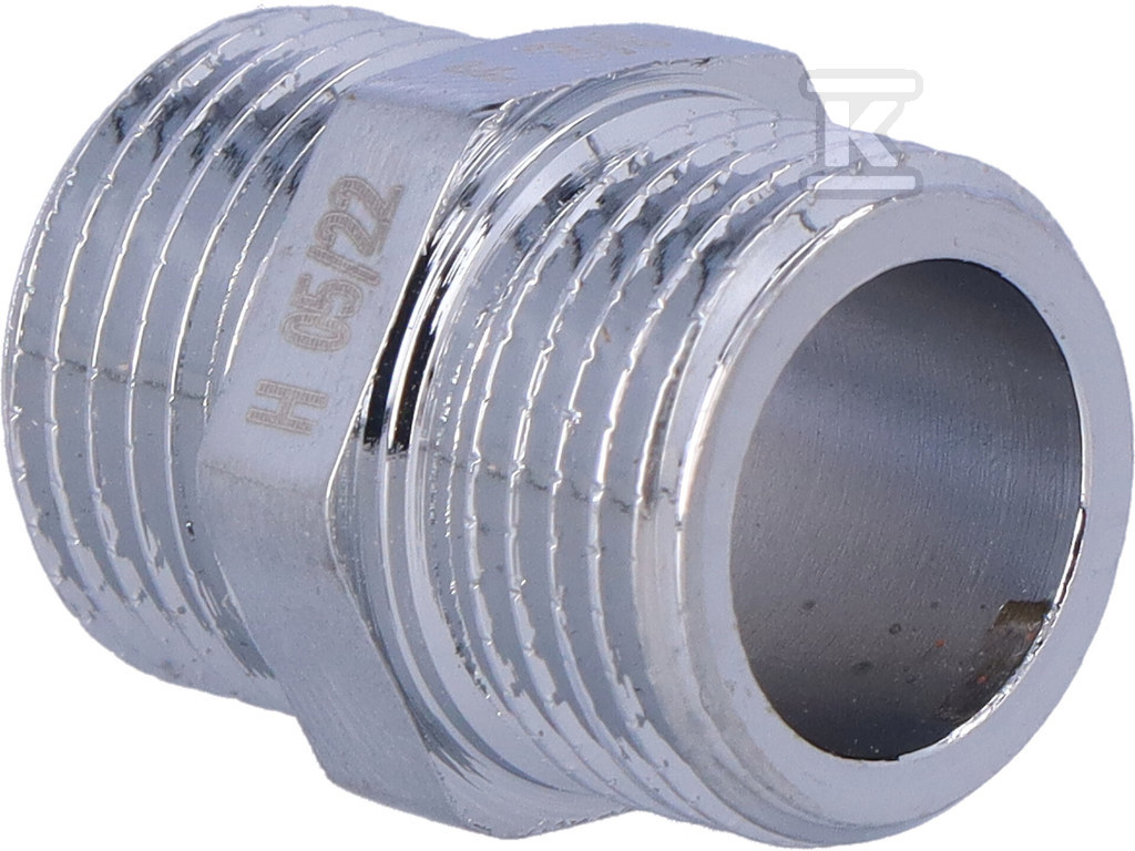 Ніпель GZ x GZ 3/8" хромована латунь - HAO418