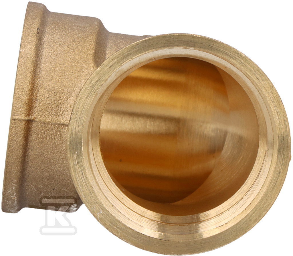 Коліно латунне 5/4" гайка-горіх жовтий - K06Z