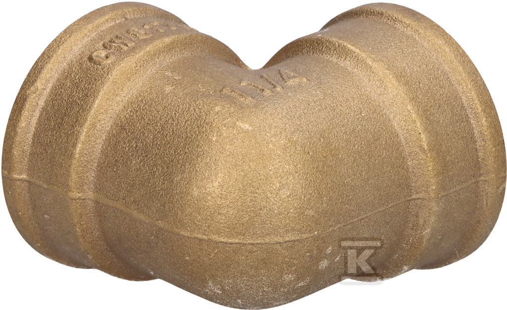 Коліно латунне 5/4" гайка-горіх жовтий - K06Z