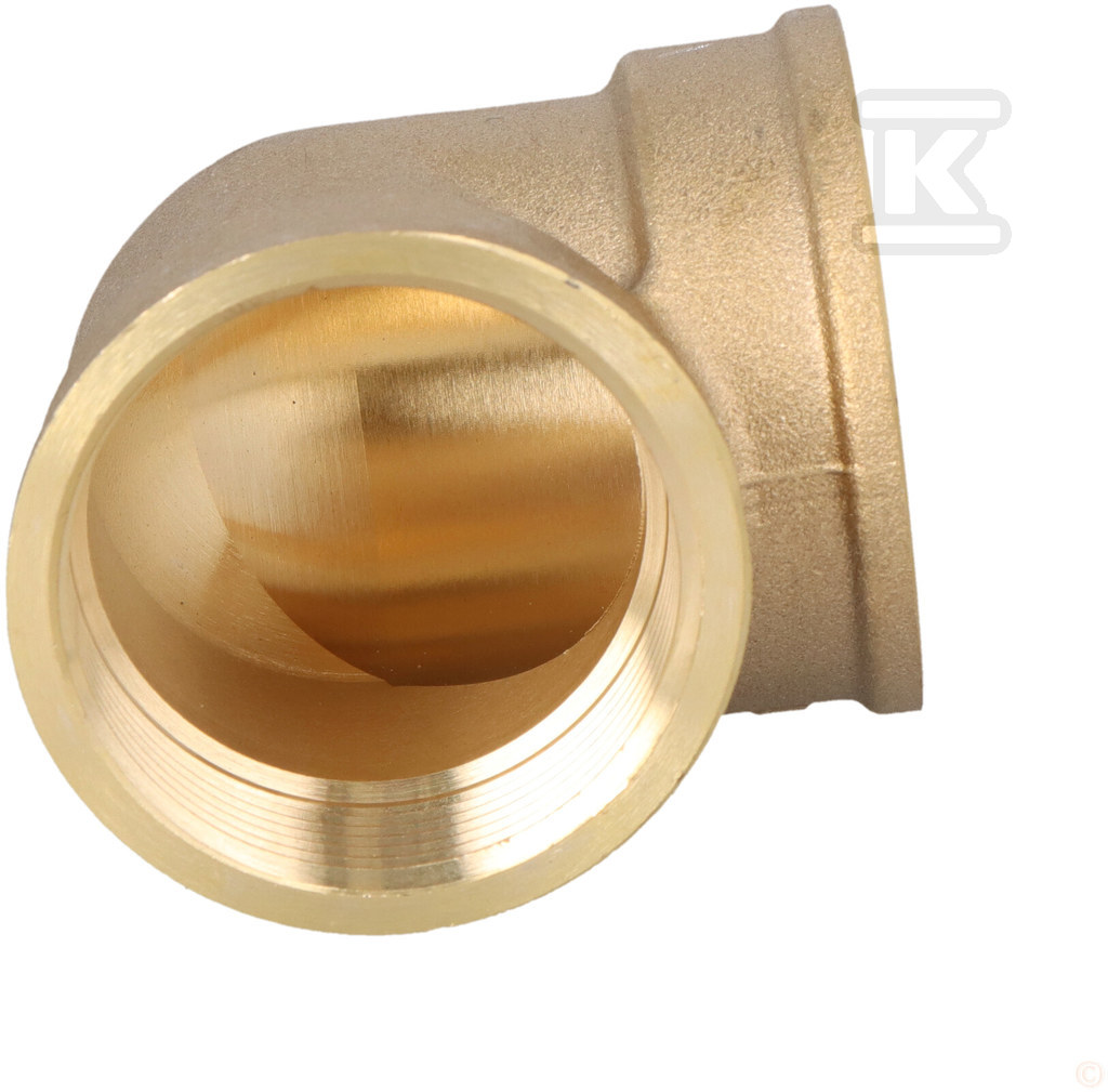 Коліно латунне 6/4" гайка-горіх жовтий - K07Z