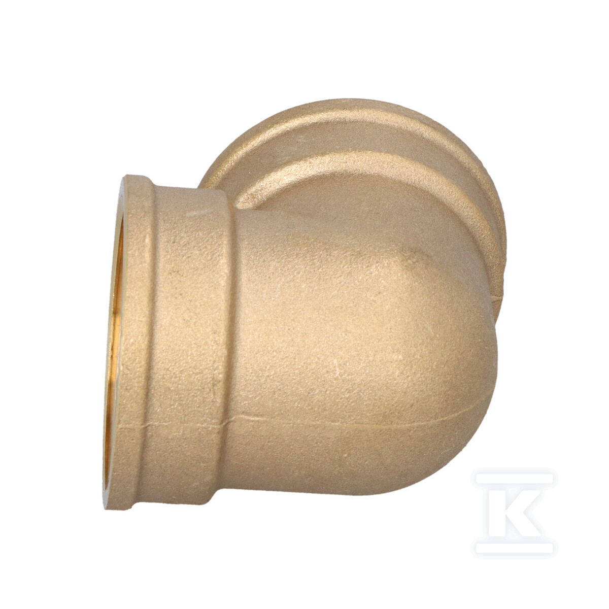 Коліно латунне 6/4" гайка-горіх жовтий - K07Z