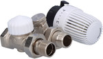 Thermostatic kit for side-feed radiators: Thermostatic head. S + Thermo valve Calypso exact with pre-setting + Raditec DN15 straight cut-off valve